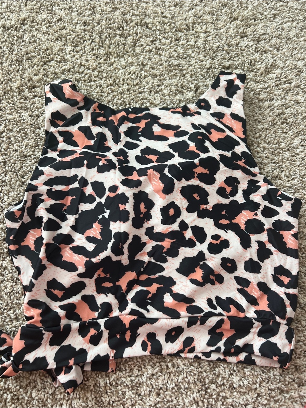 NWOT Sporty Leopard Print Tankini Top and Black High-Waist Bottoms - Size XL - Picture 14 of 14